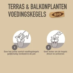 Pokon Bio Terras en Balkonplanten voeding Langwerkende kegels 40 stuks