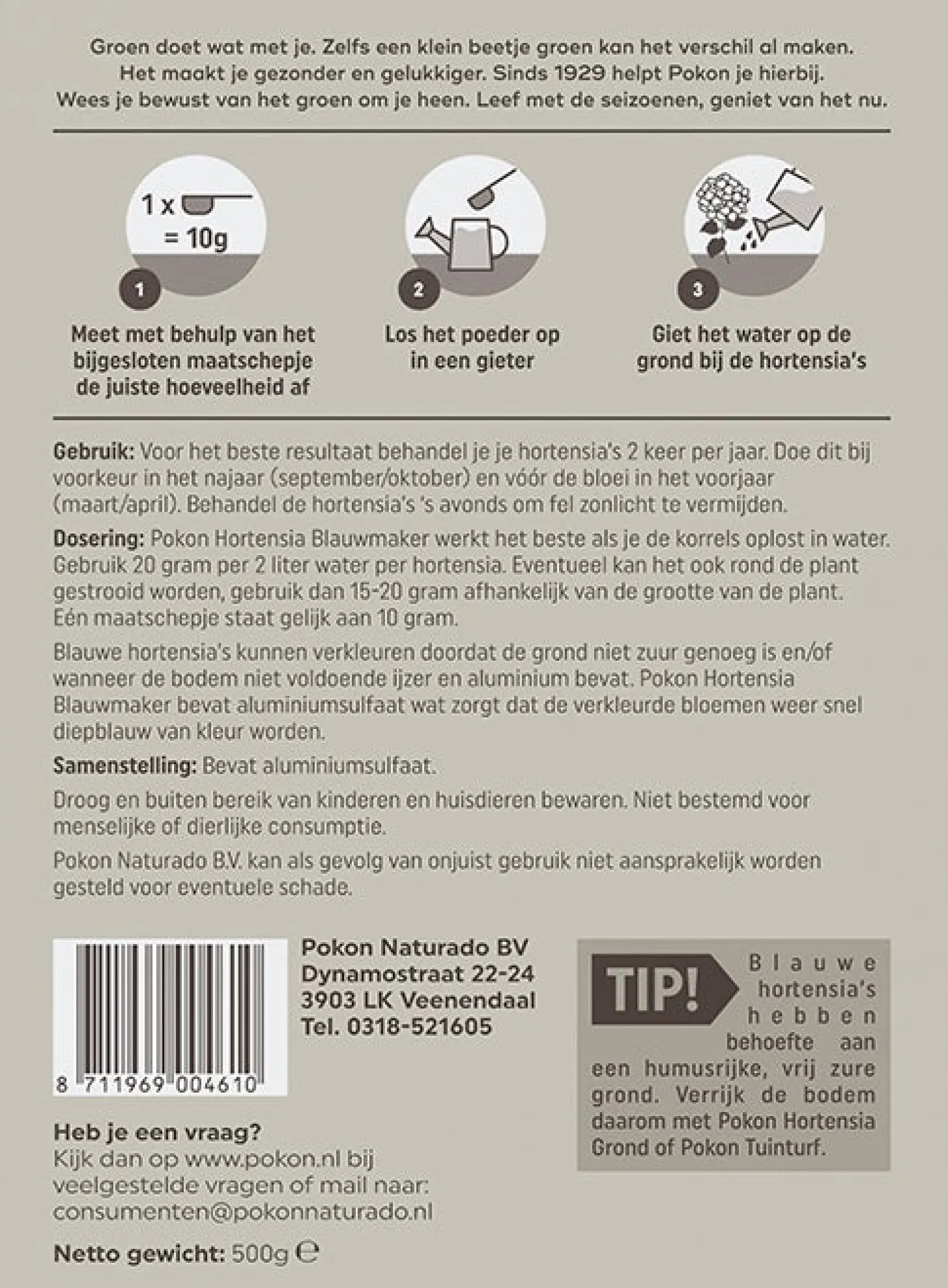 Pokon hortensia blauwmaker 500 g
