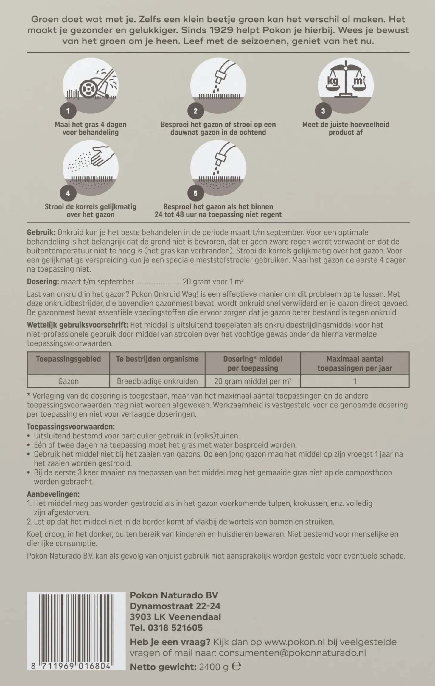 Pokon onkruid weg 2400 g