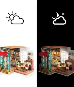 Robotime 3D puzzel Rolife Simon's koffiehoek 22,6 x 19 x 19,4 cm