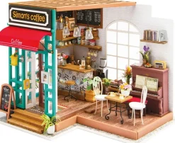 Robotime 3D puzzel Rolife Simon's koffiehoek 22,6 x 19 x 19,4 cm