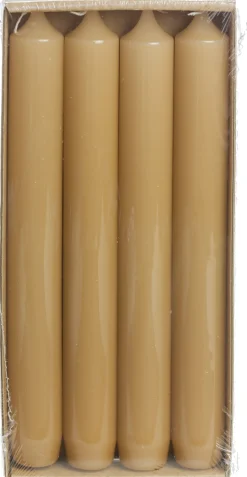 Rustik Lys dinerkaars Gloss caramel 8 uur 4 stuks