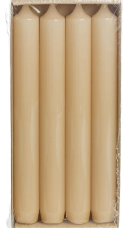 Rustik Lys dinerkaars Gloss licht beige 8 uur 4 stuks