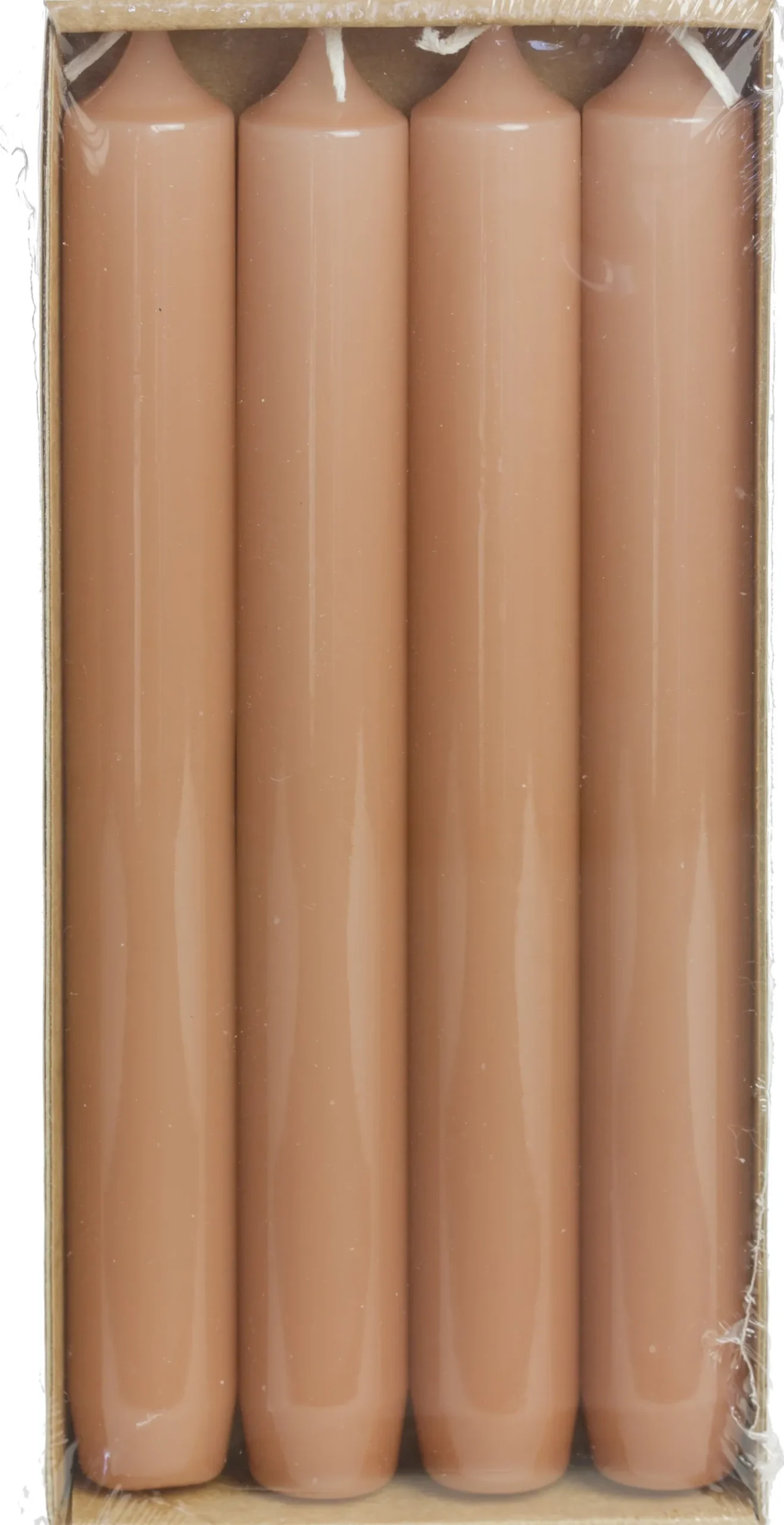 Rustik Lys dinerkaars Gloss terracotta 8 uur 4 stuks