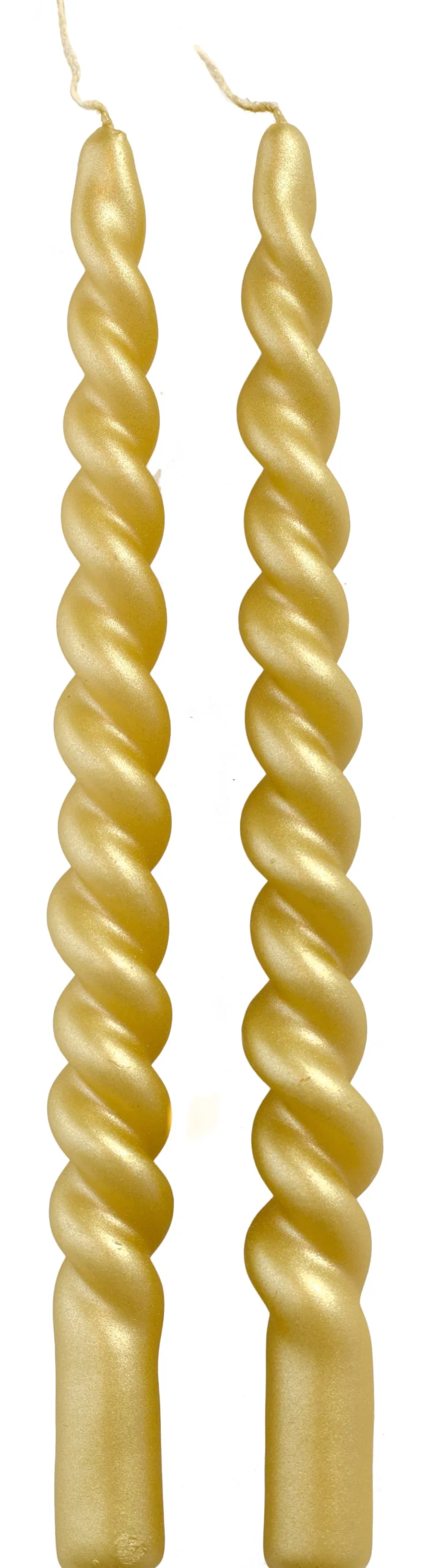 Rustik Lys dinerkaars Swirl goud 8,5 uur 2 stuks