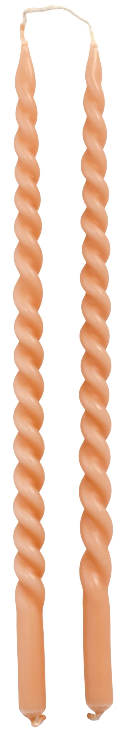 Rustik Lys dinerkaars Swirl roze 4 uur 2 stuks