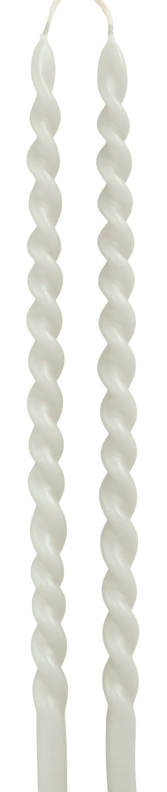 Rustik Lys dinerkaars Swirl wit 4 uur 2 stuks