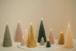 Rustik Lys stompkaars Kerstboom groen 42 uur D 10 H 20 cm