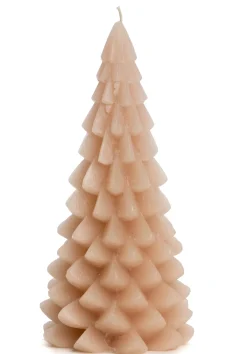Rustik Lys stompkaars Kerstboom roze 42 uur D 10 H 20 cm