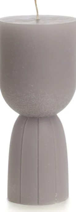 Rustik Lys stompkaars Zandé grijs 55 uur D 7,5 H 17 cm