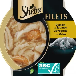 Sheba kattenvoer in saus Filets adult gevogelte met zalm 60 g