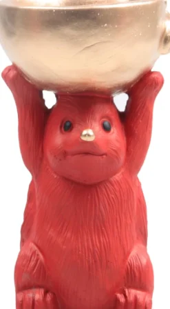SID Collection decoratieschaal Moos egel rood 9,5 x 9,5 x 17,3 cm