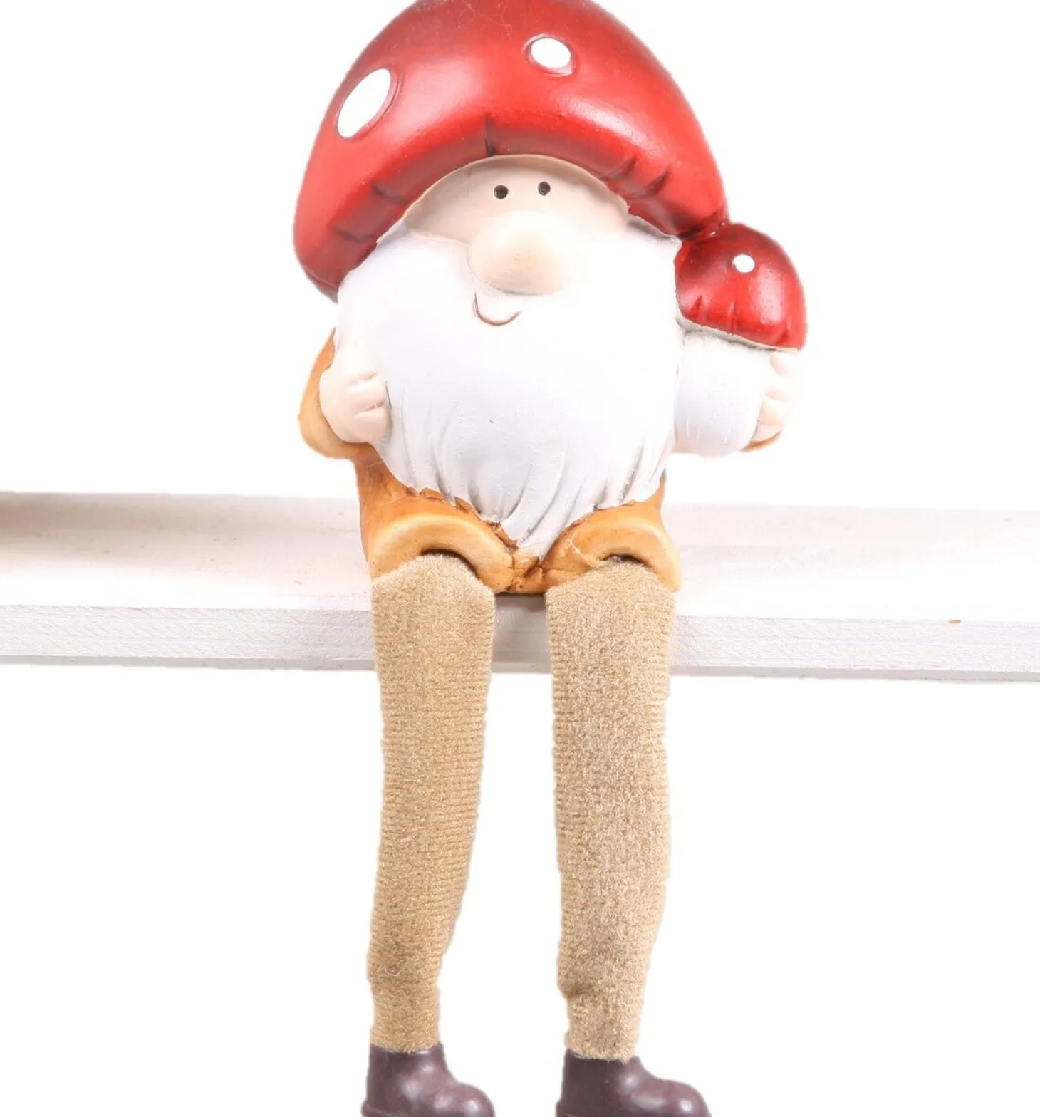 SID tuinbeeld kabouter Mr. Mushroom geel / rood / wit 9 x 6,5 x 10 cm