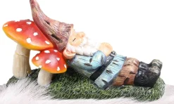 SID tuinbeeld kabouter op paddenstoel Edward multi 20 x 9 x 12 cm