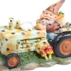 SID tuinbeeld kabouter op tractor Edward multi 23 x 13 x 14 cm