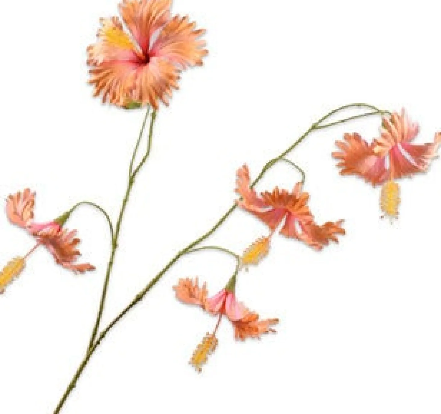 Silk-ka kunstbloem Chinese roos perzik 111 cm