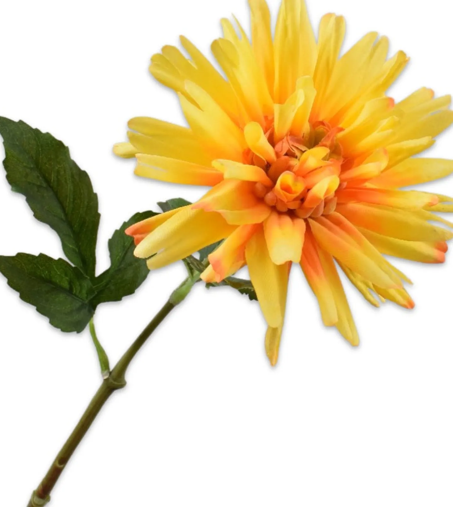 Silk-ka kunstbloem Dahlia geel 59 cm