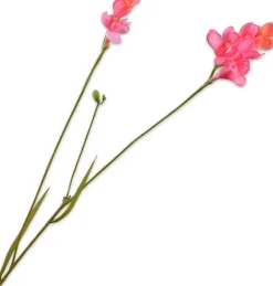 Silk-ka kunstbloem Freesia donkerroze 78 cm
