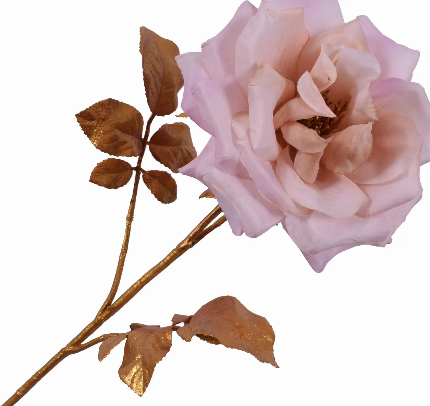 Silk-ka kunstbloem Roos lichtroze 79 cm