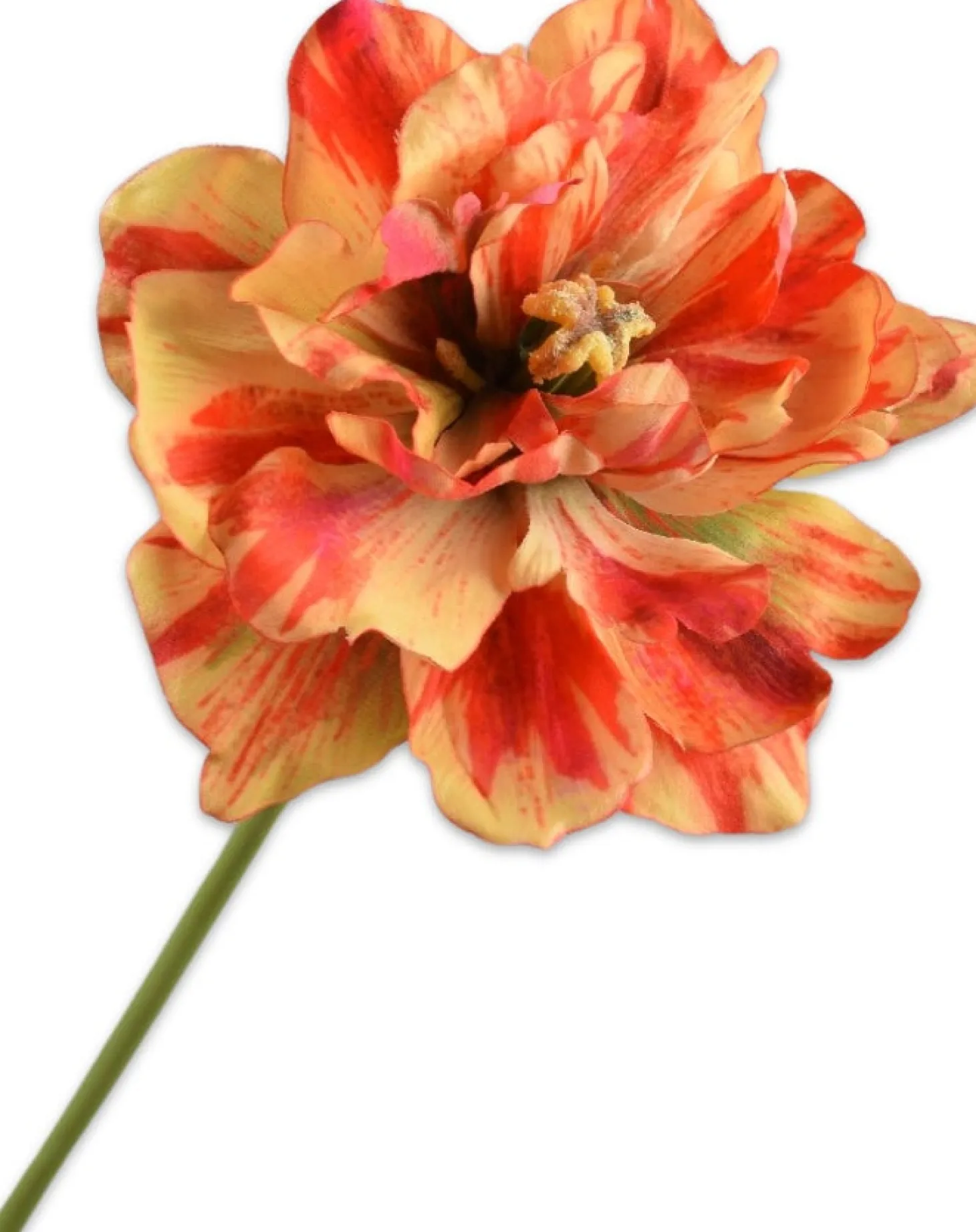 Silk-ka kunstbloem Tulp rood / geel 69 cm