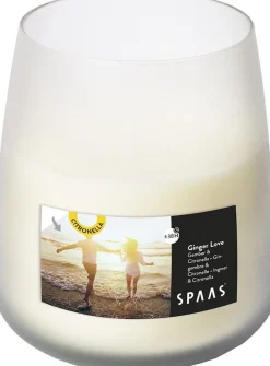 Spaas citronellakaars Ginger Love kruidig wit 38 uur D 8,2 H 9,5 cm