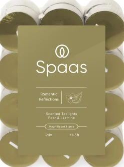 Spaas geurkaars Essential collection Romantic Reflections groen 4,5 uur D 3,9 H 1,6 cm 24 stuks