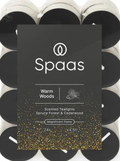 Spaas geurkaars Winter collection Warm Woods bruin 4,5 uur D 3,9 H 1,6 cm 24 stuks