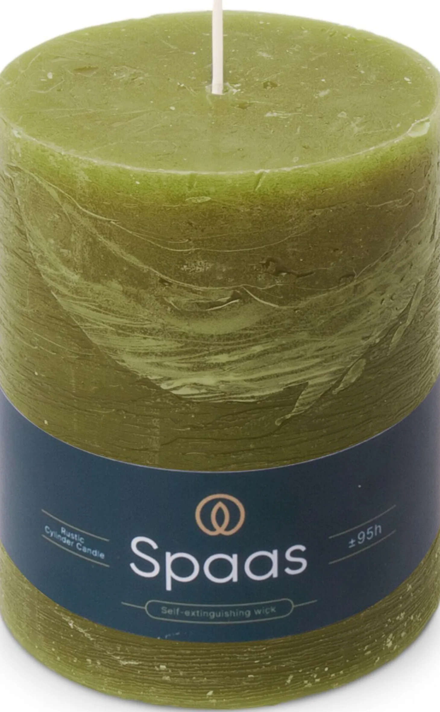 Spaas stompkaars Essential collection olijf 95 uur D 10 H 13 cm