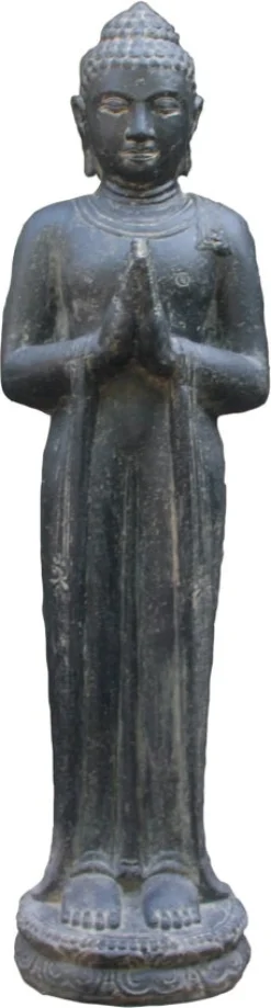 Stone Lite tuinbeeld Boeddha staand zwart 25 x 25 x 100 cm