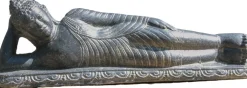 Stone Lite tuinbeeld Boeddha liggend zwart 13 x 40 x 17 cm