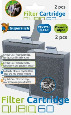 SuperFish aquarium filter cartridge QubiQ 60 2 stuks