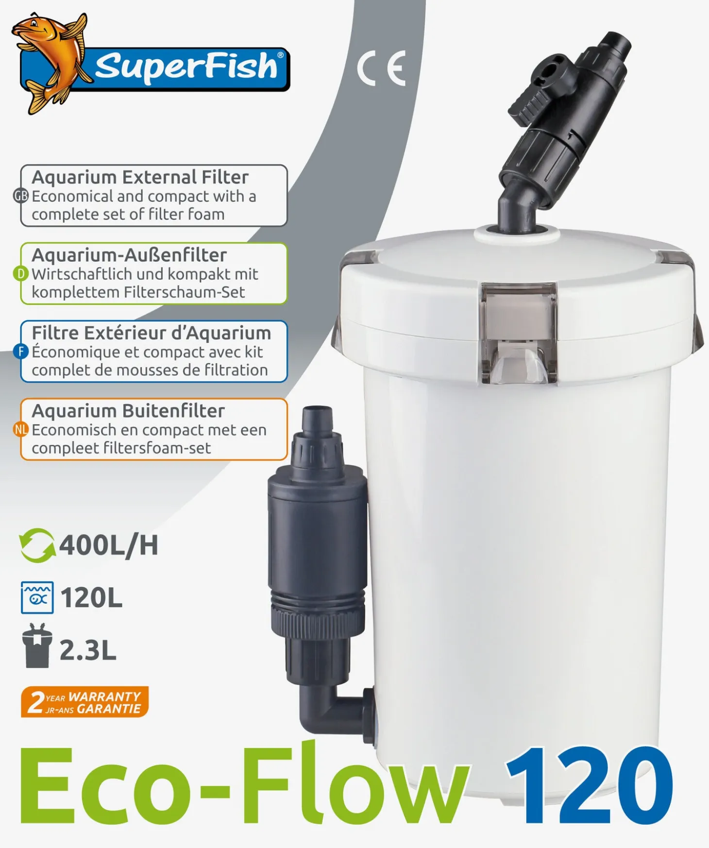 SuperFish aquarium filter Eco-Flow 120, 400 l/u