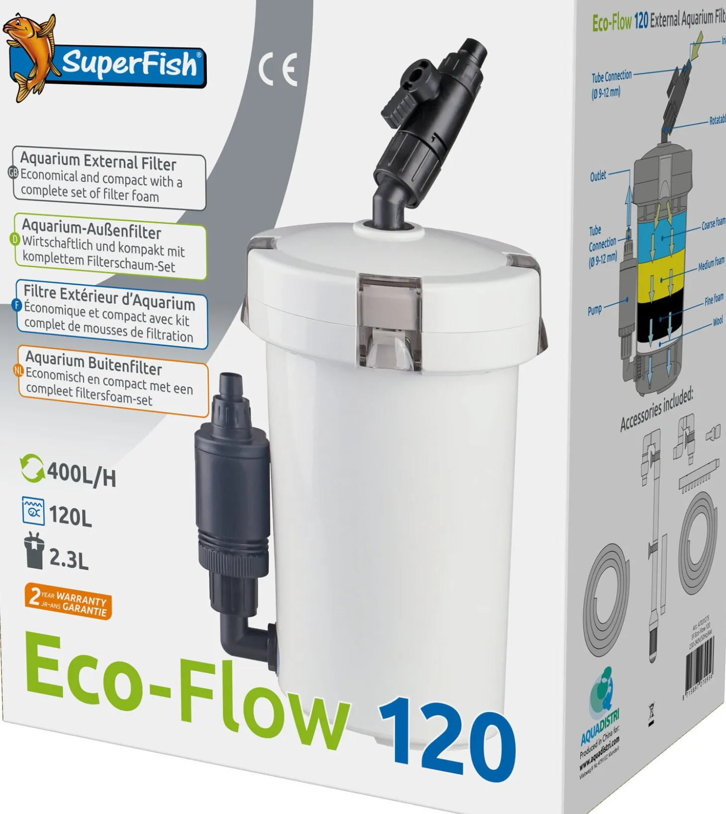 SuperFish aquarium filter Eco-Flow 120, 400 l/u