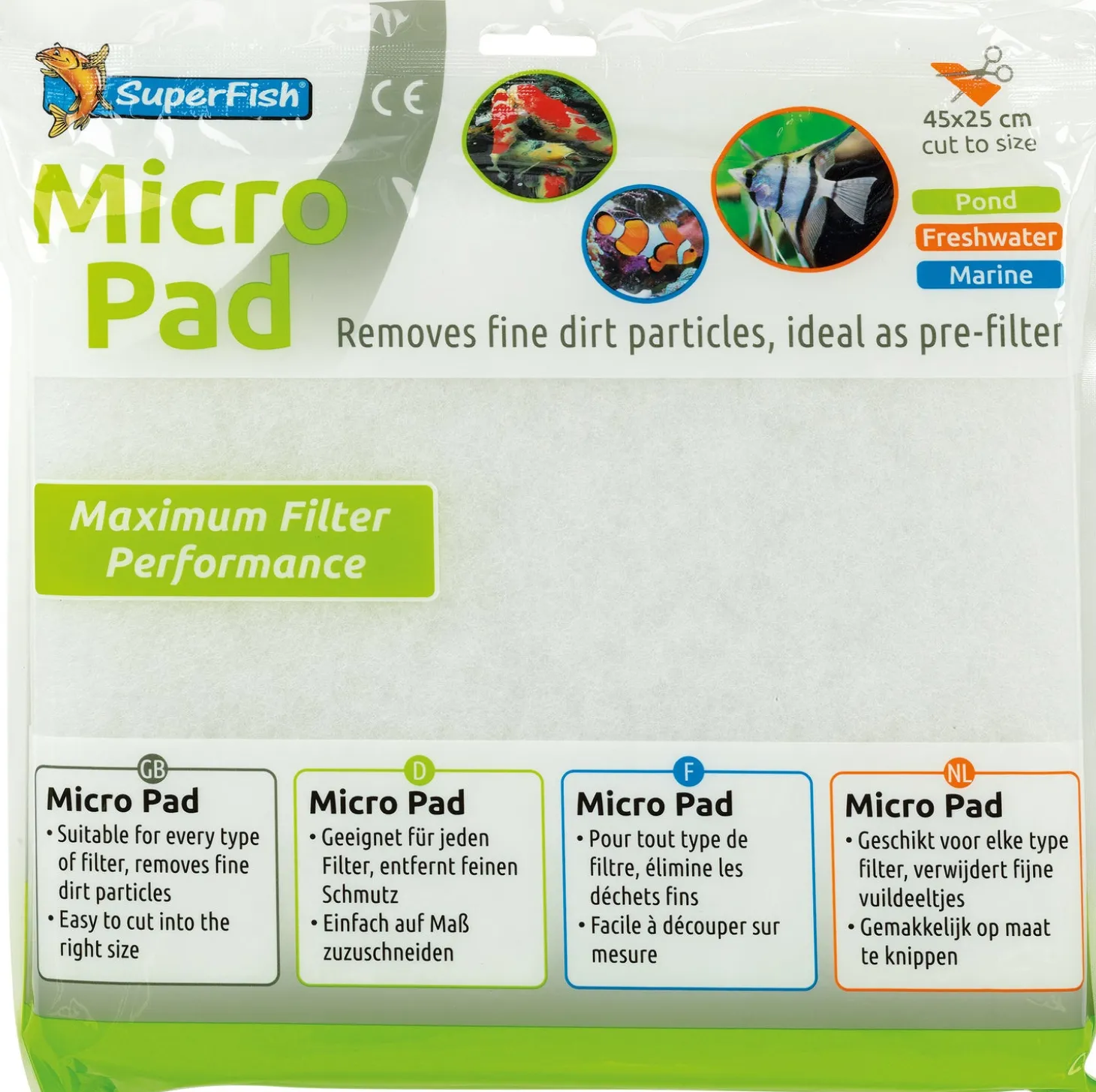 SuperFish aquarium filter Micro Pad 45 x 25 cm
