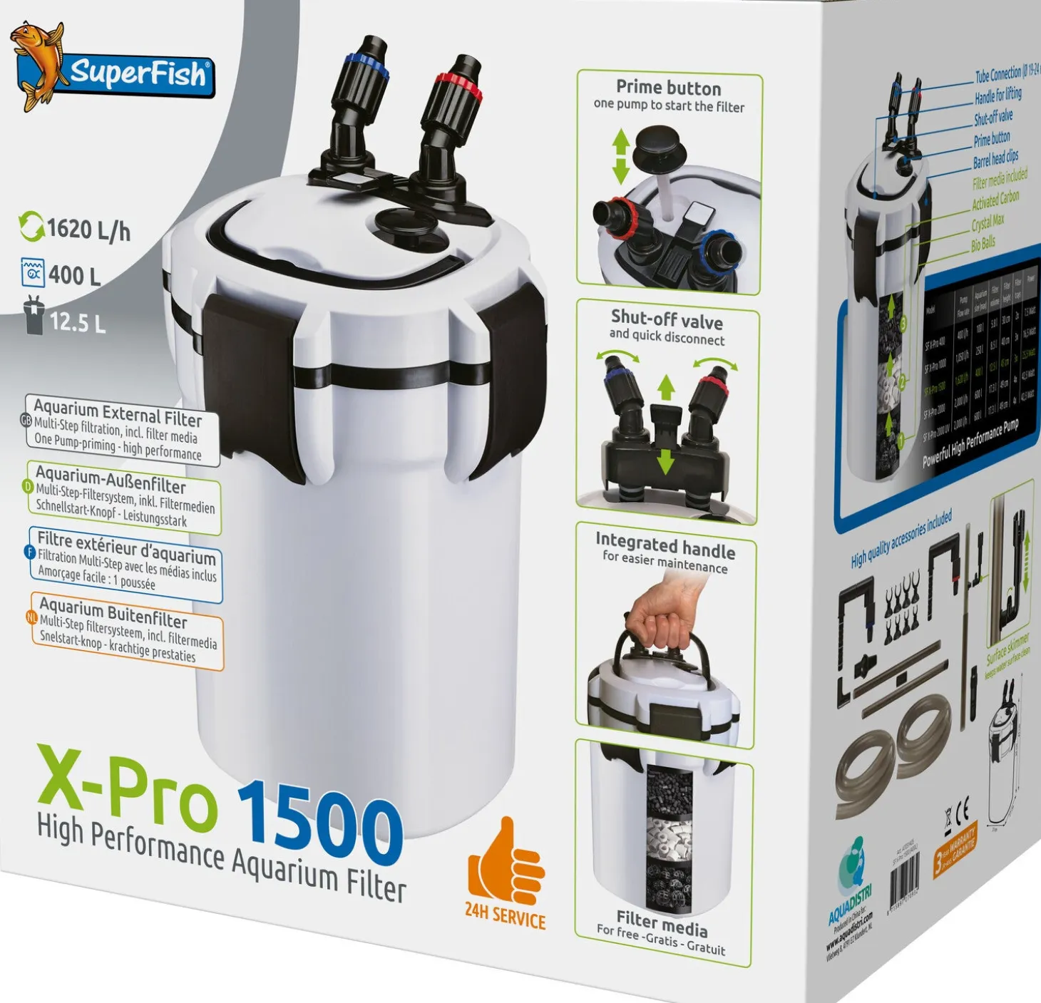 SuperFish aquarium filter X-PRO 1500, 1620 l/u