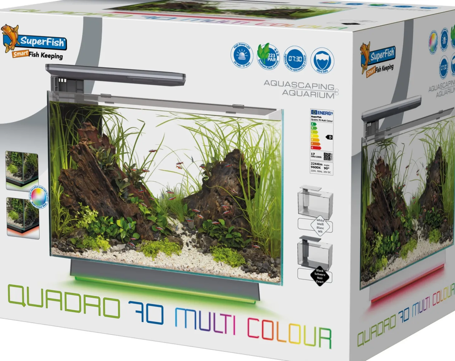 SuperFish aquarium Quadro 70 Multi Colour wit 67 L