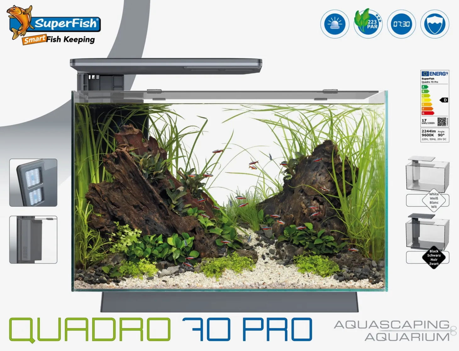 SuperFish aquarium Quadro 70 Pro wit 67 L