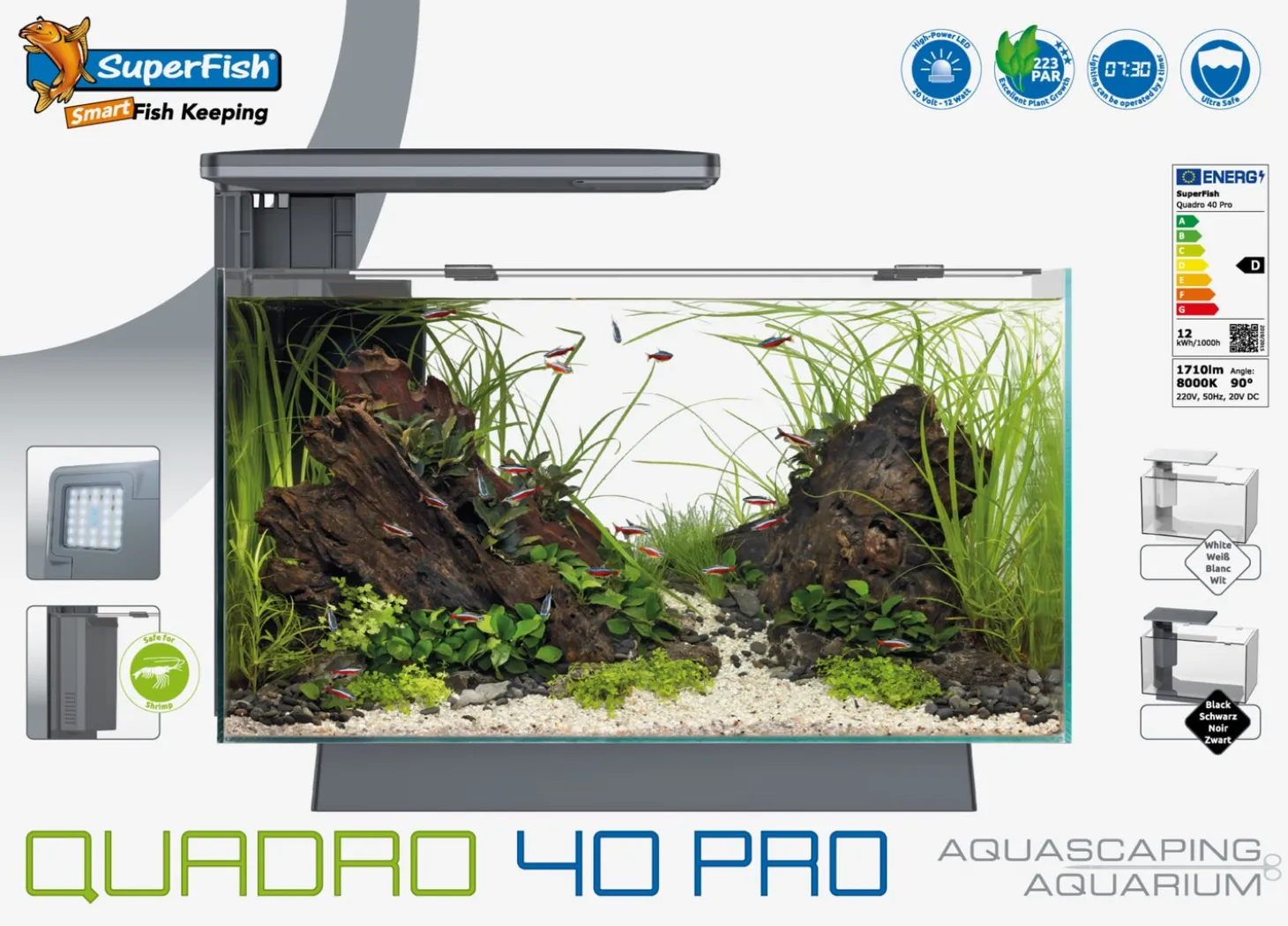 SuperFish aquarium Quadro 40 Pro wit 28 L