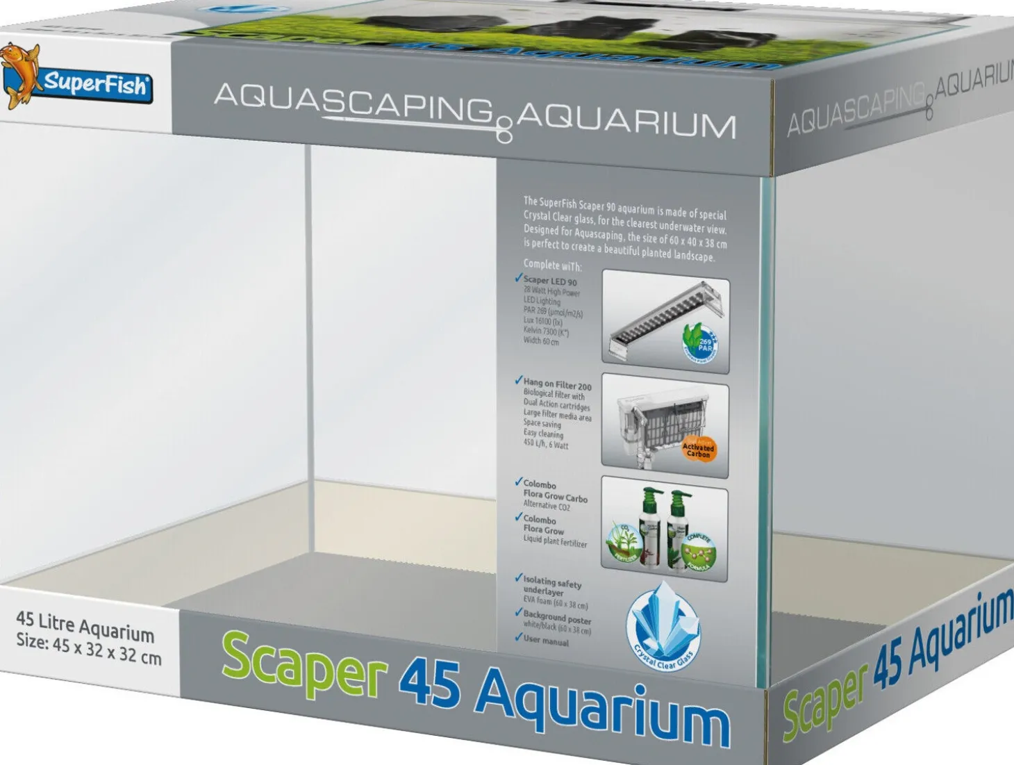 Superfish aquarium Scaper transparant 45 L