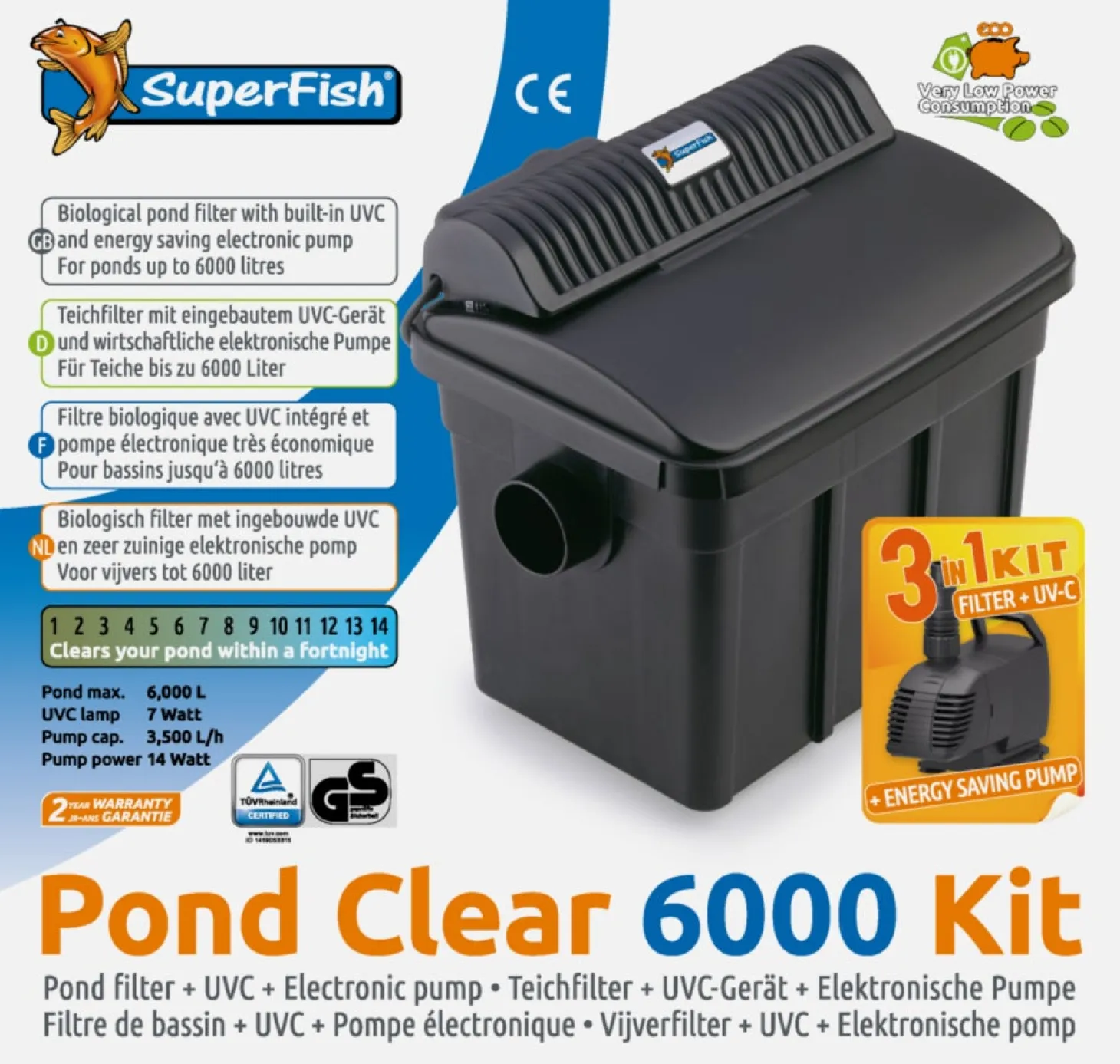 Superfish vijverfilter Pond Clear 3-in-1 kit 6000 L