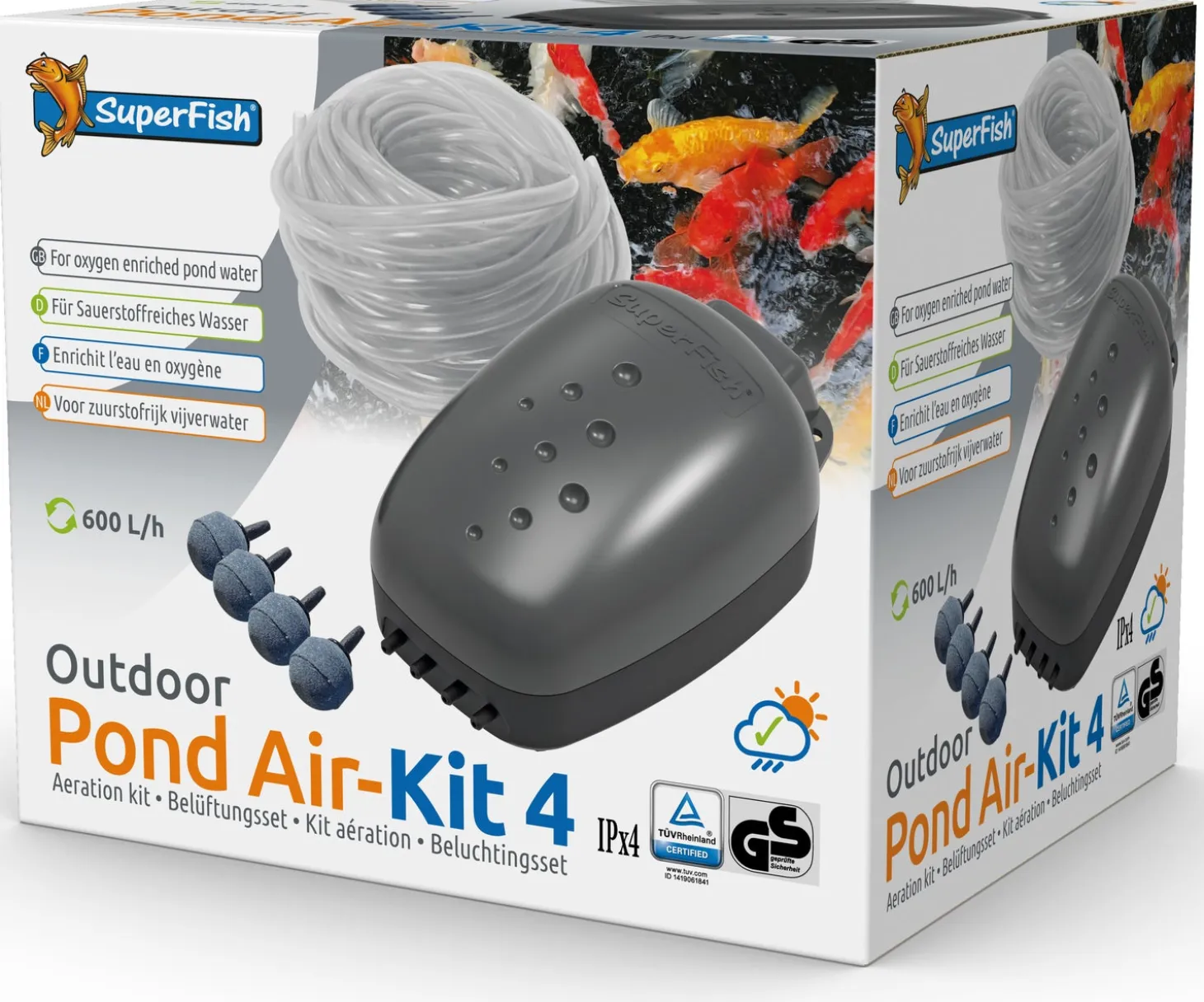 Superfish vijver luchtpomp Kit 4 600 l/h