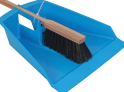 Talen tools stoffer en blik blauw