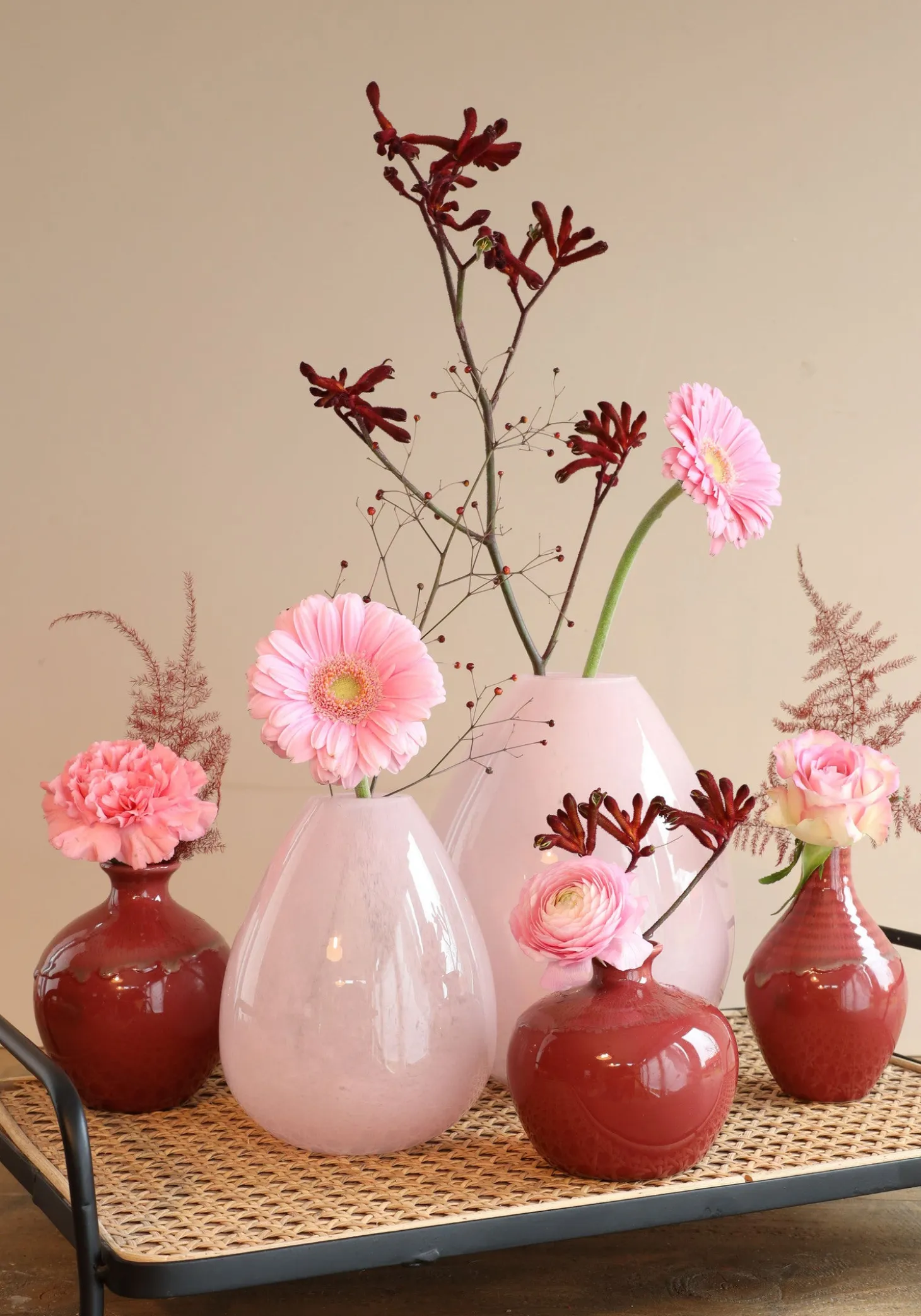 Vaas Lily roze D 16 H 23 cm