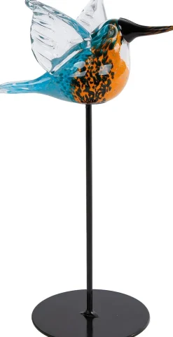 Van Manen Beeld vogel bruin / blauw 16 x 17,5 x 27cm