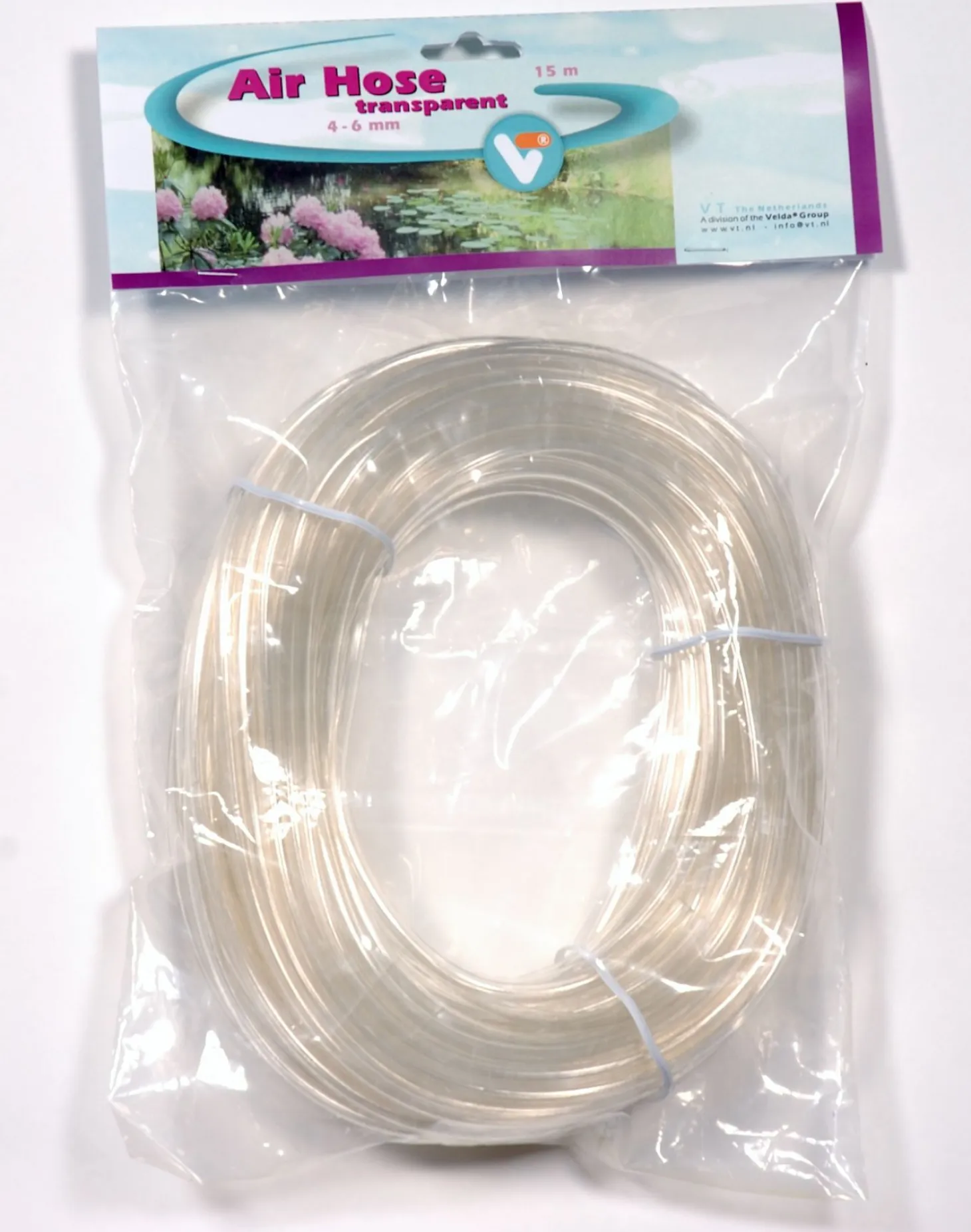 Velda luchtslang transparant 4/6 mm 15 m