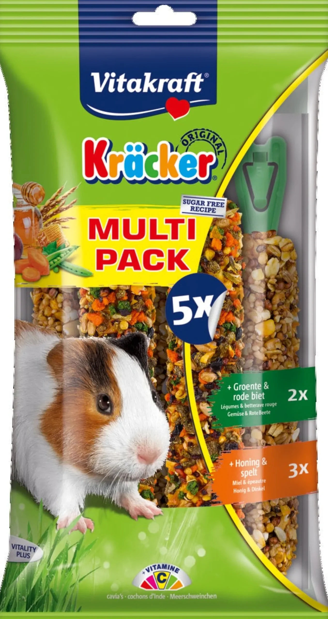 Vitakraft caviasnack Kräcker fruit en flakes 2 stuks