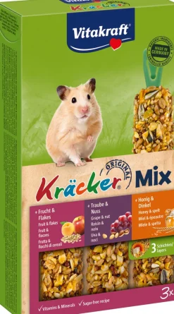 Vitakraft hamstersnack Kräcker Mix honing/noot/fruit 3 stuks