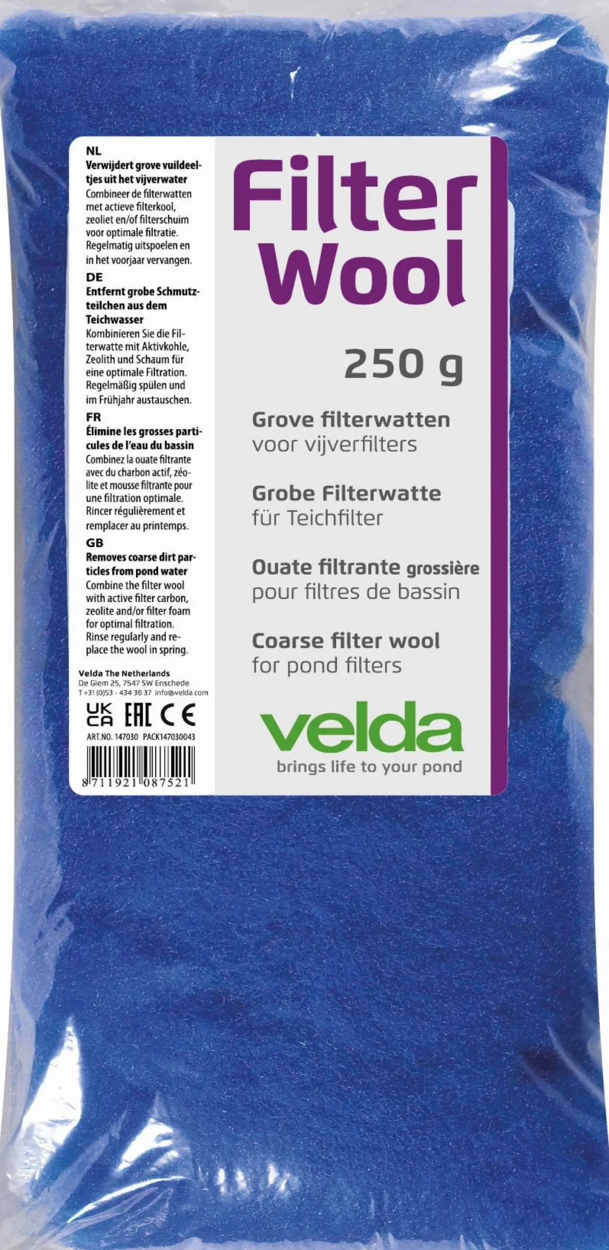 VT filterwatten blauw 250 g