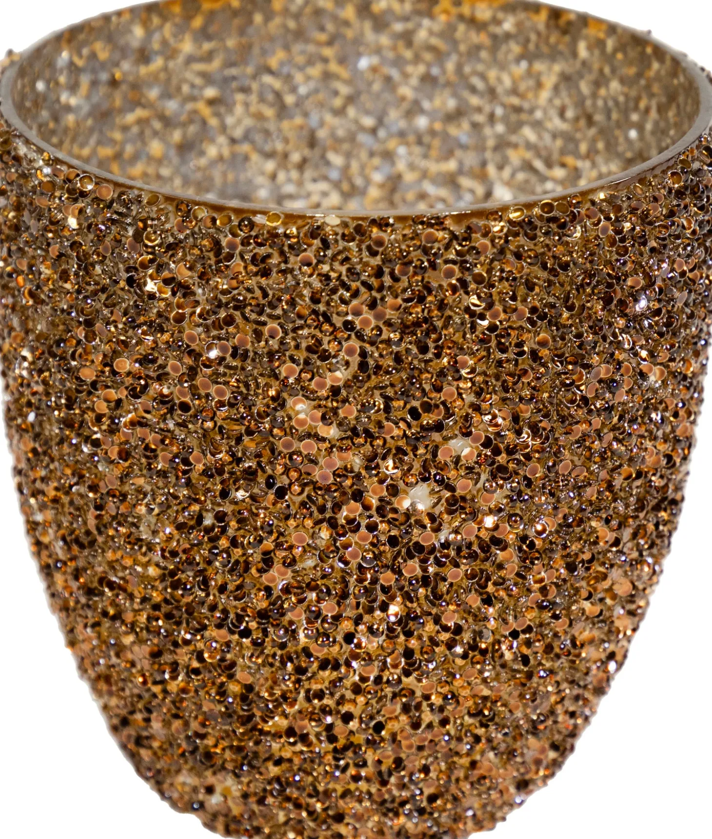 Waxinelichthouder Strass Egg rood D 14,5 H 15 cm