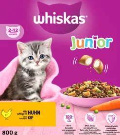 Whiskas kattenbrokken Junior kip 800 g